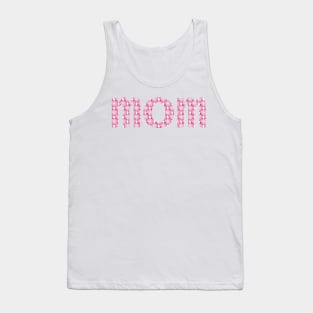 Floral Art Typography Mom Pink Tank Top